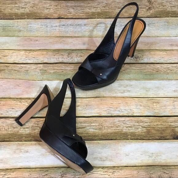 Jil Sander Leather Slingback Heels - Black - 39.5 - Picture 10 of 14